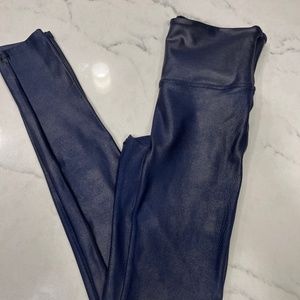 Navy blue Spanx faux leather leggings